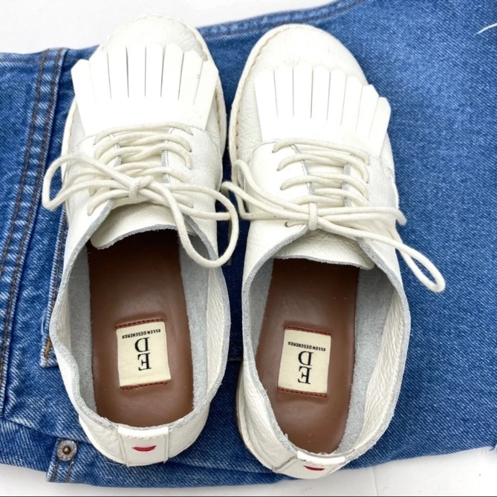 ED Ellen Degeneres Love Leather Classic Oxfords Shoes in White